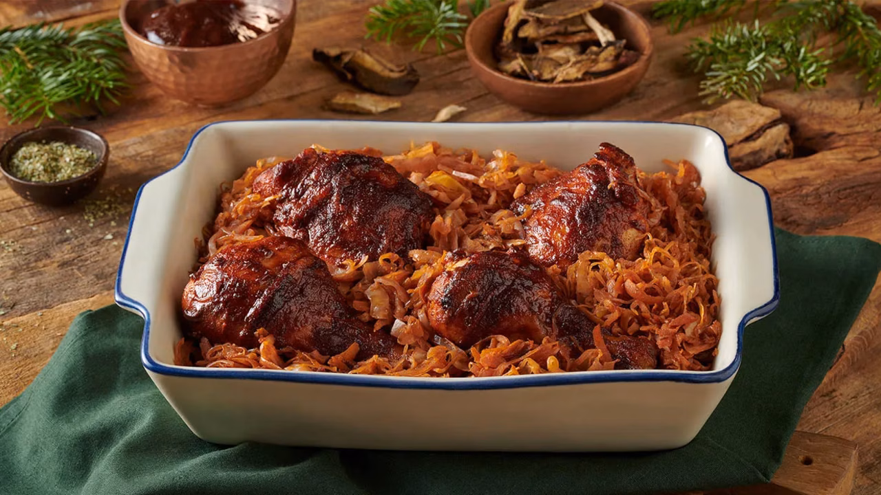 Pieczony bigos z kurczakiem