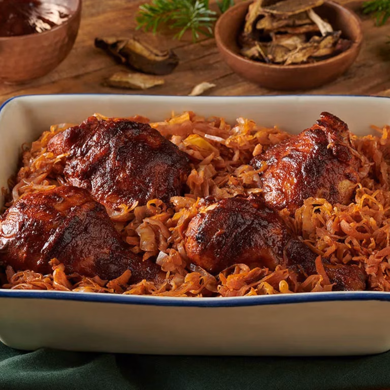 Pieczony bigos z kurczakiem