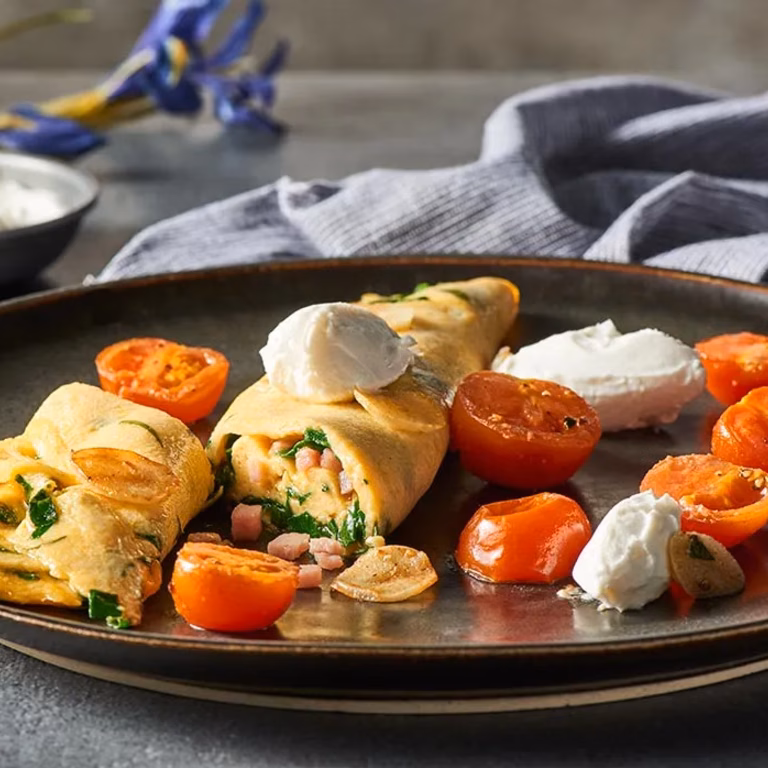 Omlet ze szpinakiem i szynką