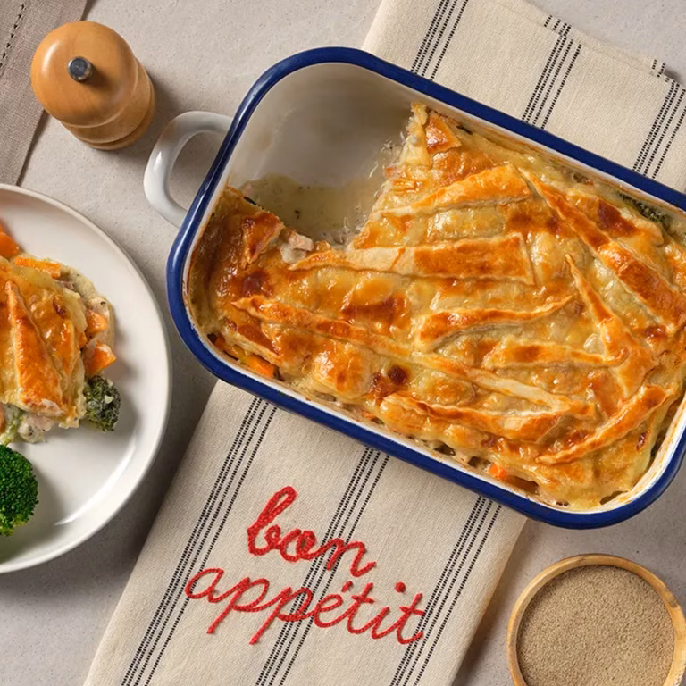 Blanquette zapiekane pod ciastem francuskim