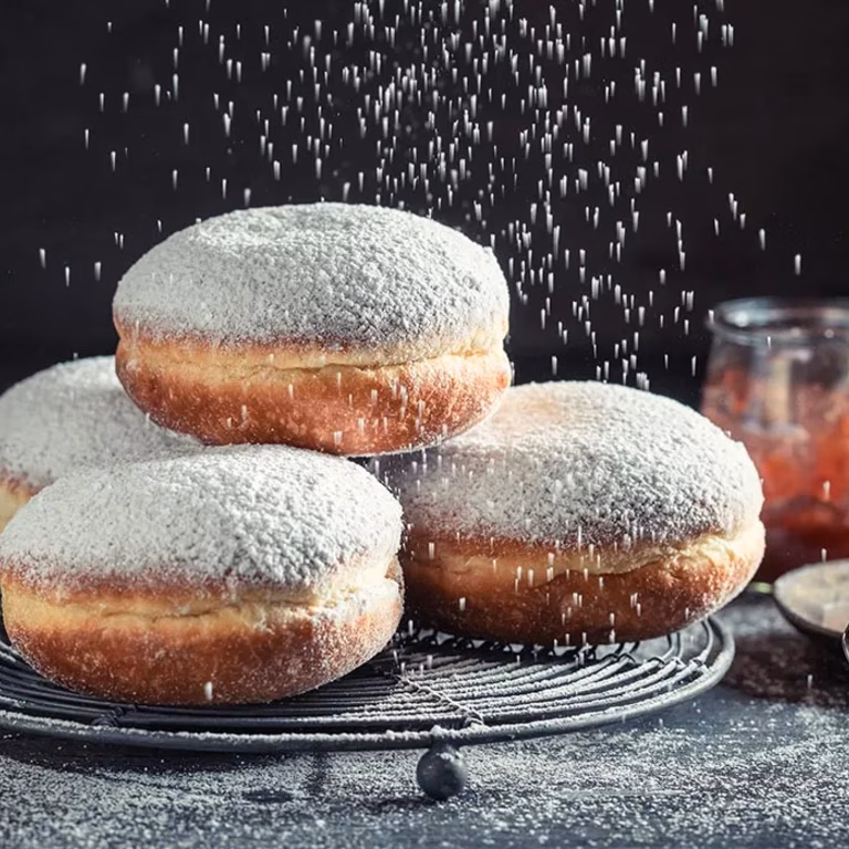 Domowe pączki z konfiturą różaną