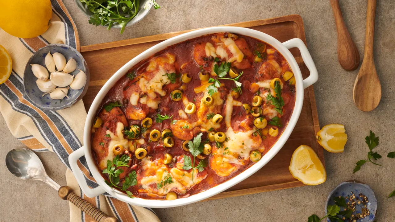 Kurczak zapiekany z chorizo