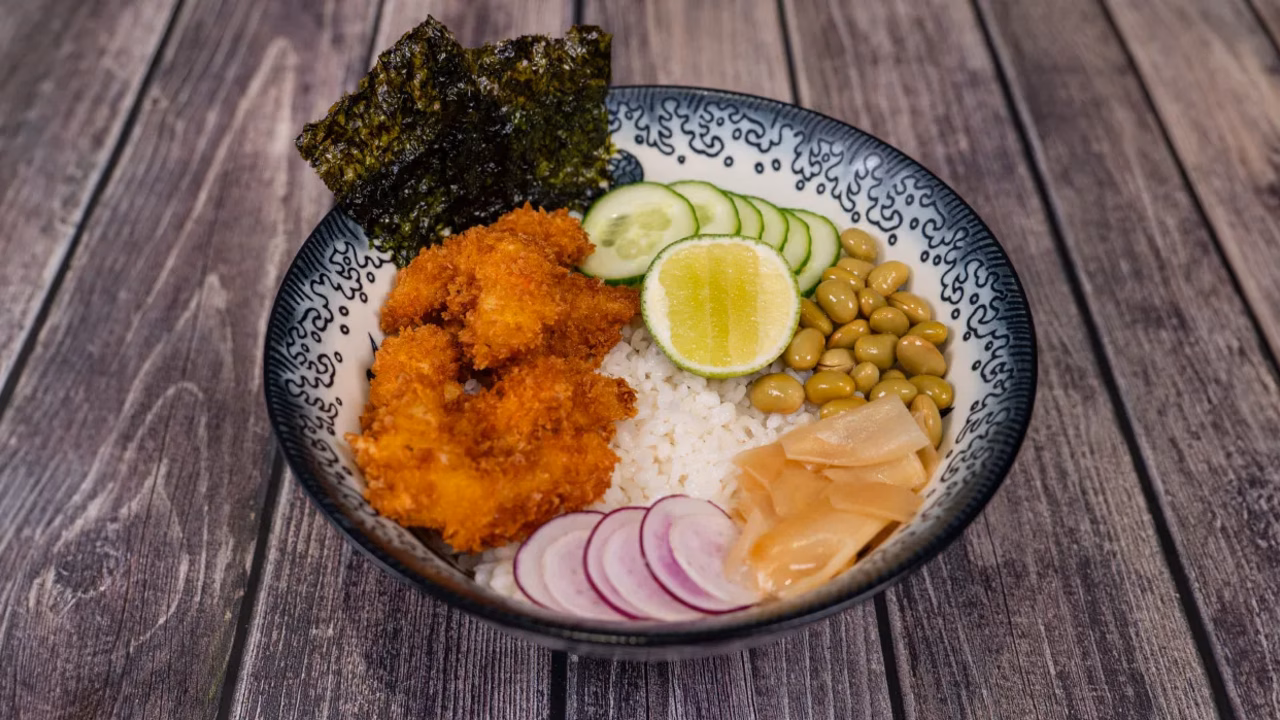 Donburi z krewetkami