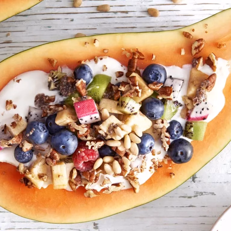 Papaya bowl z kremem jogurtowym