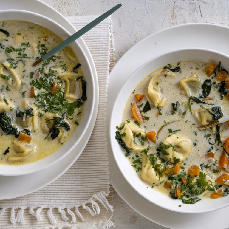 Kremowa zupa tortellini