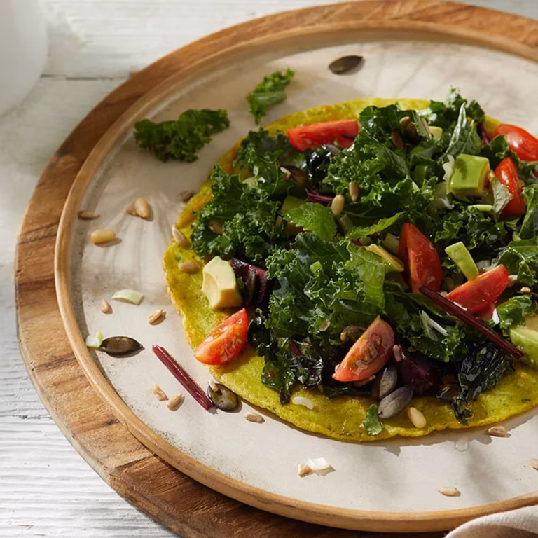Wegański zielony omlet z silken tofu