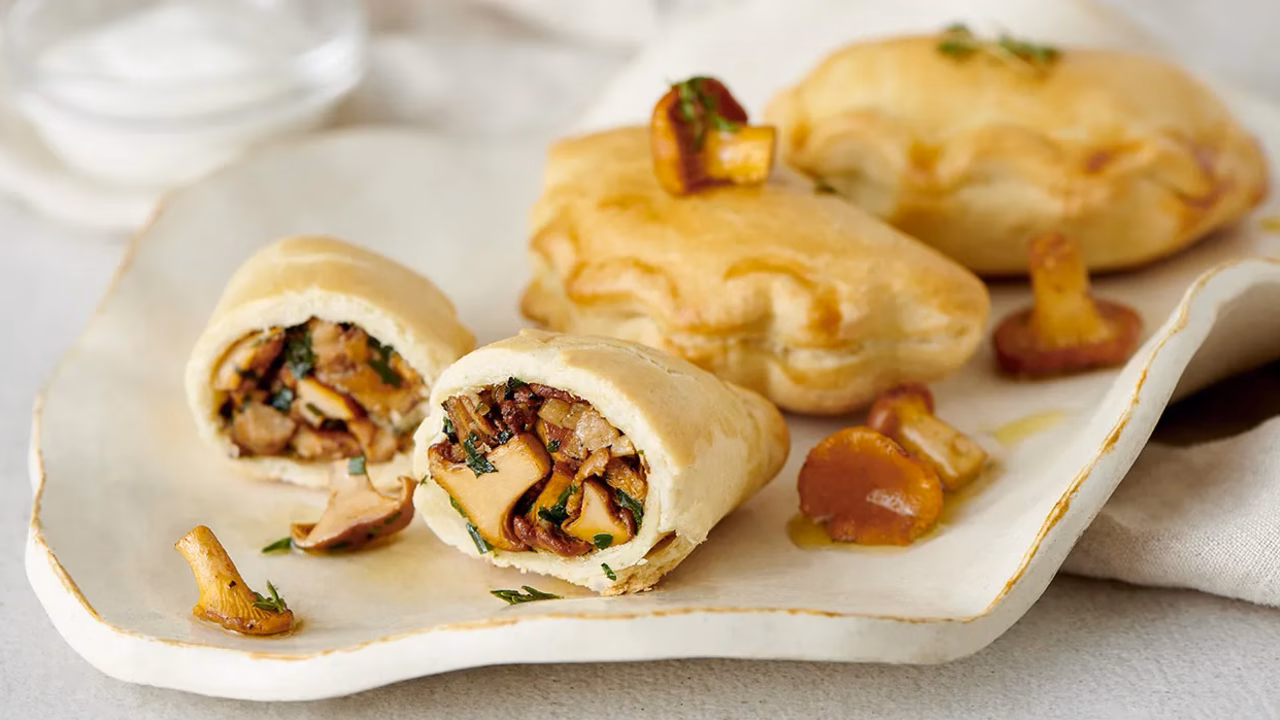 Pieczone pierogi z kurkami