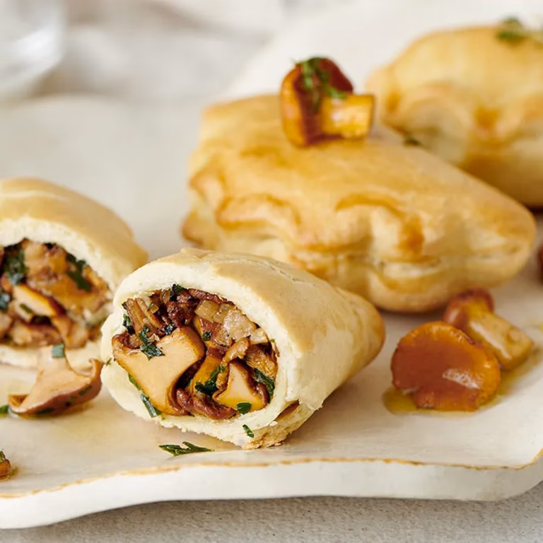 Pieczone pierogi z kurkami