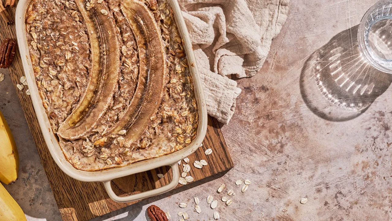 Pieczona owsianka z bananem