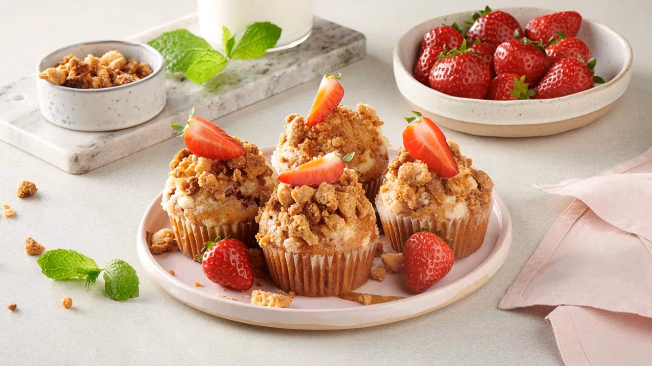 Muffiny z truskawkami bez dodatku cukru