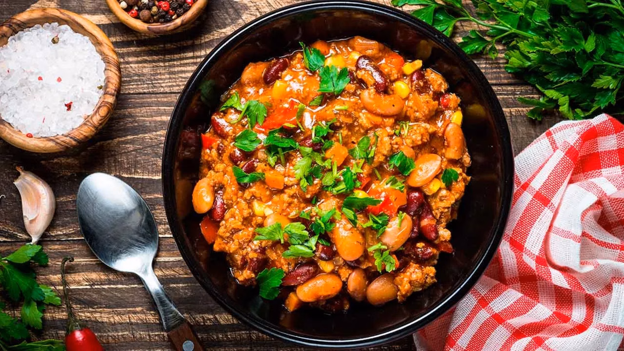 Chili sin carne z mięsem wegańskim