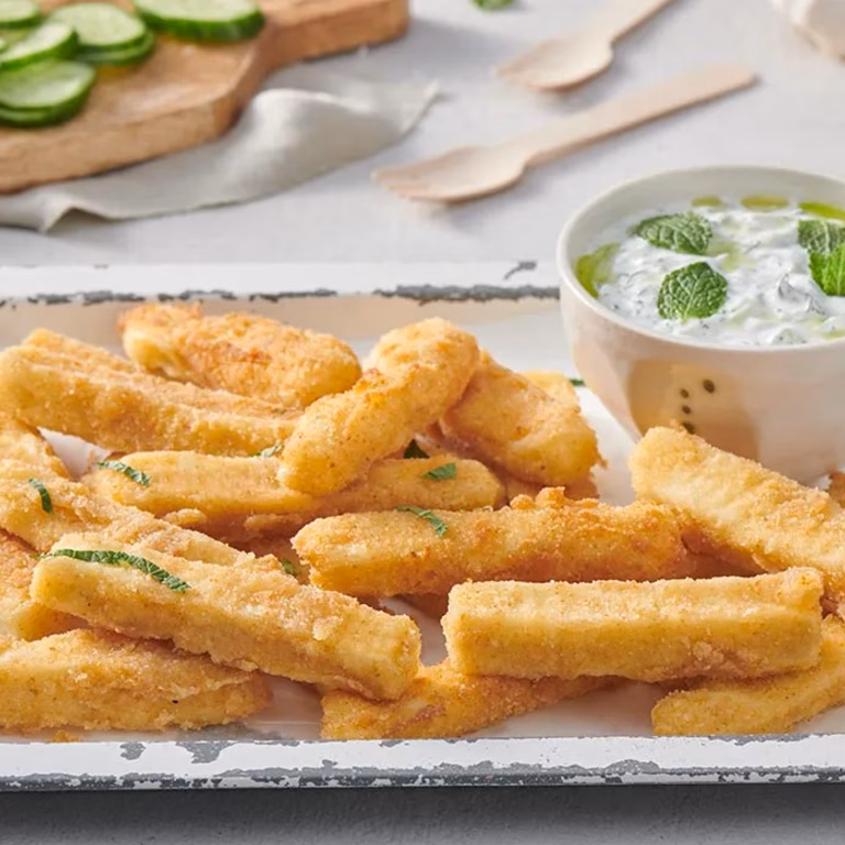 Frytki z halloumi z sosem tzatziki