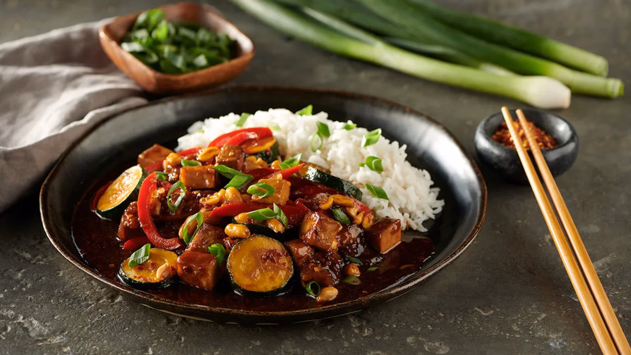 Kung pao z tofu i boczniakami