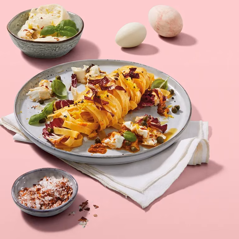Makaron z serem burrata