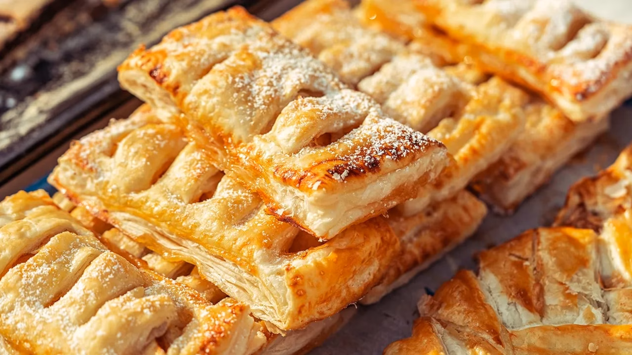 Ciasto francuskie z budyniem