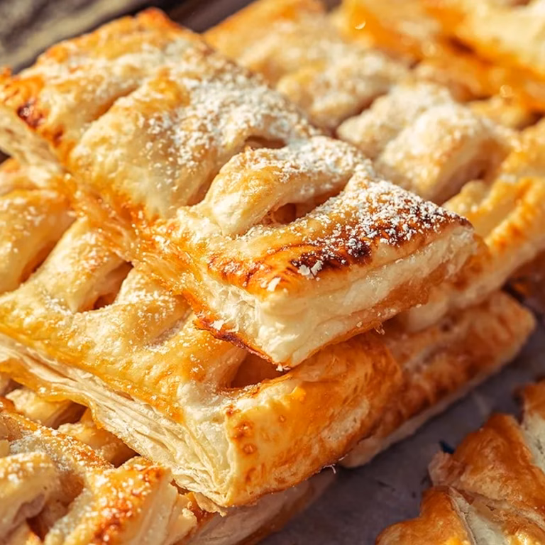 Ciasto francuskie z budyniem