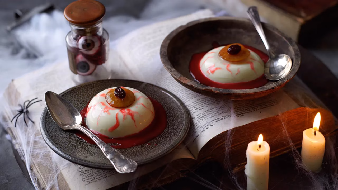 Halloweenowa panna cotta