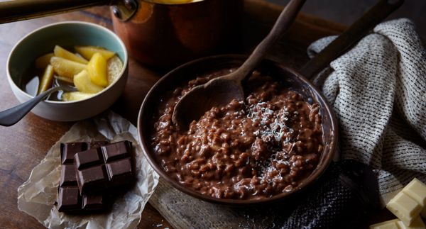 Chocolate and apple risotto